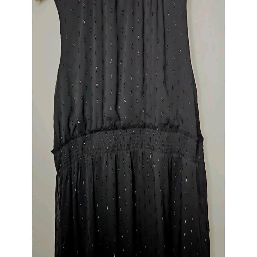 Draper James Dress XXL Black Tiered Smocked Maxi Metallic Boho Western Ethereal - Picture 6 of 14